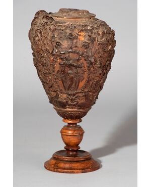 Germania, XVII Secolo, Modello per vaso in argento, cera su supporto ligneo
