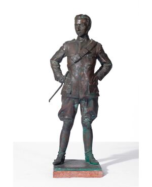 Annibale De Lotto (San Vito di Cadore, 1887 - Venice, 1932), Soldier of the First World War, around 1923, bronze     