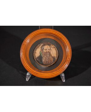 Germany, 18th Century, Portrait of a bearded man, wax model within a wooden frame     