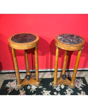 Pair of pedestal tables. France. Period sec. XIX     