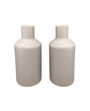 1970s Amazing Pair of Vases in Ceramic by F.lli Brambilla in Beige Color. Made in Italy