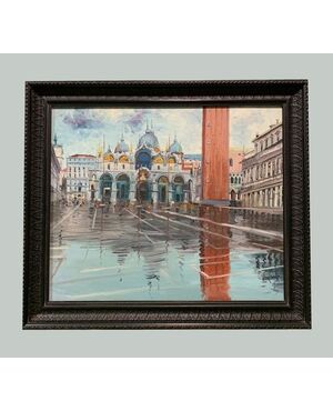 Scuola Spagnola (metà XX secolo) - Venezia: Acqua Alta in San Marco