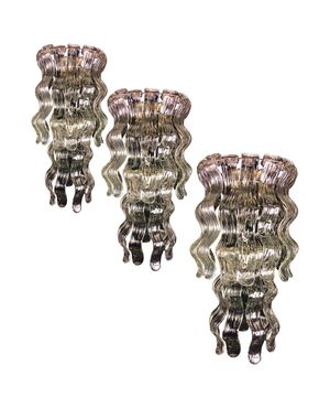 Trio of Chandeliers by Barovier & Toso, Murano, 1970s