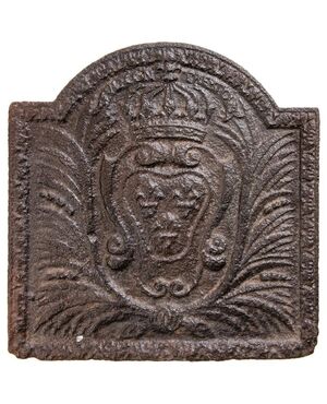 Antique cast iron plate with heraldic coat of arms - O / 3399 -     