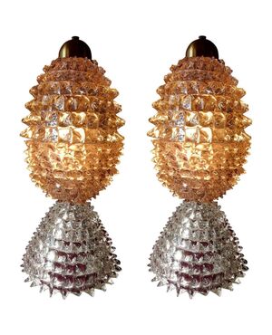 Pair of Italian Table Lamps by Ercole Barovier, 1940s