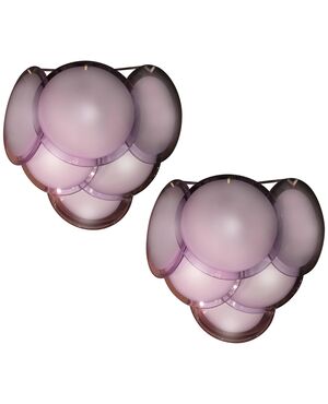 Pair of Disc Sconces by Vistosi, Murano, 1970s