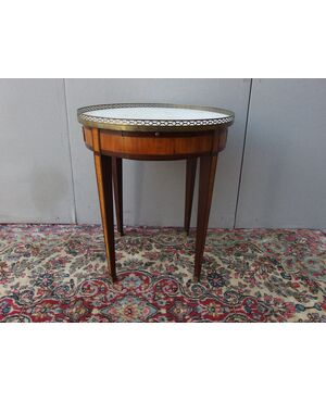 COFFEE TABLE WITH MARBLE LOUIS XVI STYLE cm diameter 64 x H 73     
