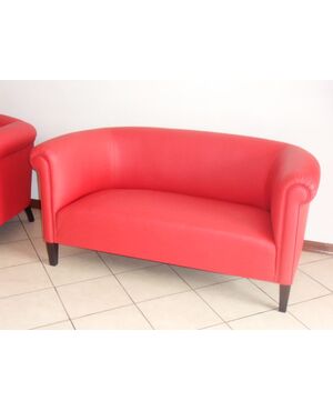 pair of leather sofas thirties 150x75 h.70