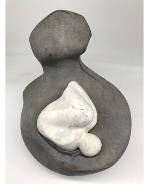 Ramón Poblador (1940) - Bella maternità concettuale in pietra e marmo