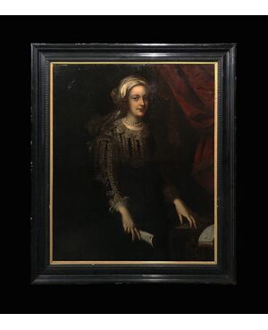 Scuola fiamminga (inizio XVII secolo) - Magnifico ritratto di donna