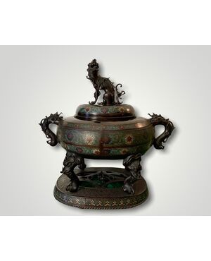 Grande Bruciatore d'incenso in bronzo - Meiji