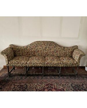 Antique walnut spool sofa     