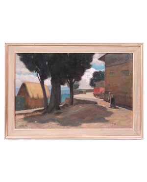Painting: Giorgio Morfini (Florence 20th century) - Landscape     