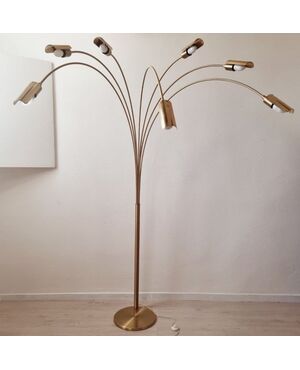 1970s Italian design brass floor lamp     