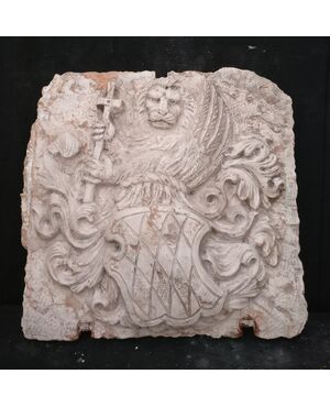 Spettacolare stemma araldico Veneziano in marmo Nembro - Venezia - 19° secolo - 53 x 50 cm