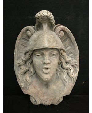 Spettacolare mascherone in Pietra di Vicenza - Minerva - 45 x 38 cm