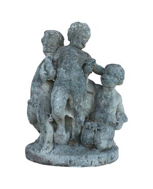 Statua da giardino gruppo scultoreo in pietra di Vicenza primi sec XX