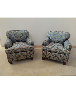 Pair of 40s damask armchairs - vintage - modern antiques - very comfortable!     