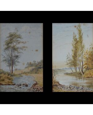 Pair of watercolors from the first quarter of the 20th century     