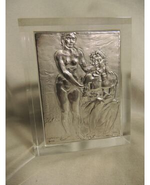 Silver bas-relief by F. Messina     