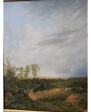 Harold Sutton Palmer (1854 -1933) English landscape painter. English school second half of the 19th century.     