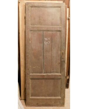 pte135 - simple door with three panels, 19th century, size cm l 76 xh 203     