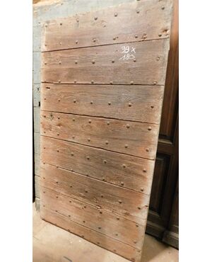 ptir443 - rustic door with nails in chestnut wood, 19th century. meas. cm l 99 xh 180     