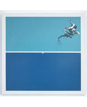 Mauro Baio - Tennis Azzurro - Acrylic on canvas     