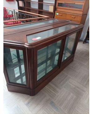 Pair of notched display cabinets     