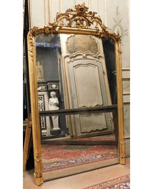 specc399 - 19th century golden mirror, cm l 118 xh 198 xp 11     