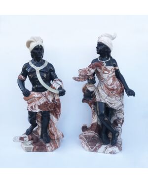 Coppia di sculture marmoree - fine XIX secolo
