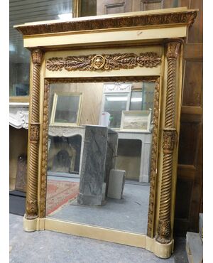 specc400 - lacquered and gilded mirror, measuring cm l 125 xh 177     