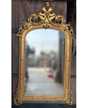 specc401 - specchiera dorata, epoca '800, misura cm l 107 x h 175