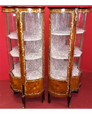 Pair of Napoleon III display cabinets