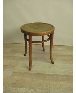 Sgabello stile thonet in faggio con seduta in legno - sedia - pouff - primi 900