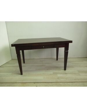 Extendable table in walnut style Louis XVI style - 900 - desk - lengthens up to 225 cm!     