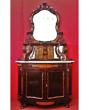 Lombard carved sideboard with raised mirrors