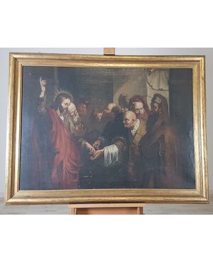 Ancient oil painting on canvas "the tribute to Caesar" follower of Rubens Sec XVII euro 5,800.00 negotiable