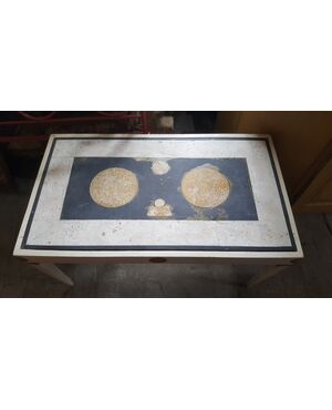 early 1900s living room table decorated scagliola top