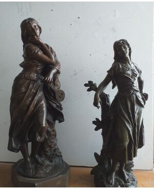 Female sculptures in bronze and antimony     