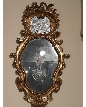 Specchiera veneziana con specchi decorati