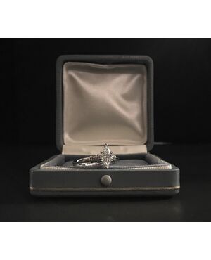 Ring with Marquise cut diamond 0.73 ct.