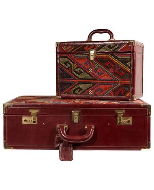 Suitcase and Beauty Case with Kilim, Vuitton Model     
