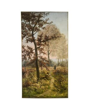 Grande dipinto francese "Autunno" datato 1894 e firmato G.Marion - O/4805
