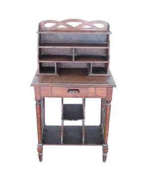 cabinet for letters or newspapers with writing surface in poplar from the 19th century. PRICE NEGOTIABLE