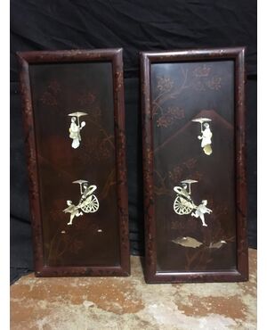 Pair of Chinese decoration paintings     