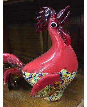 Ancient Murano glass rooster     