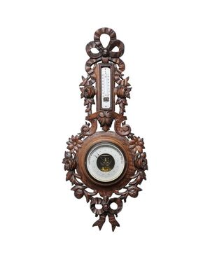 Ancient French barometer with love knot     