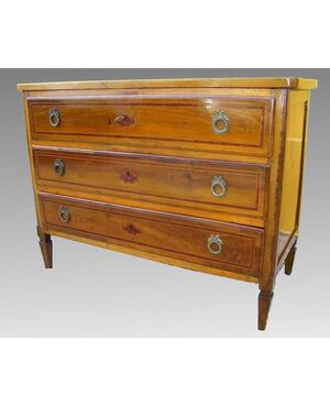 Central Italy inlaid Louis XVI chest of drawers     