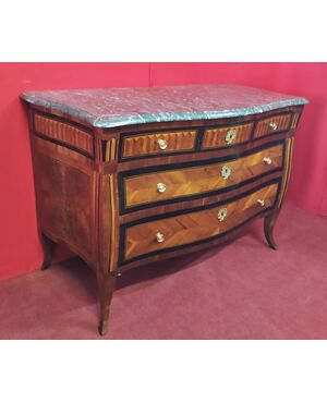 Chest of drawers with marble Walnut plated